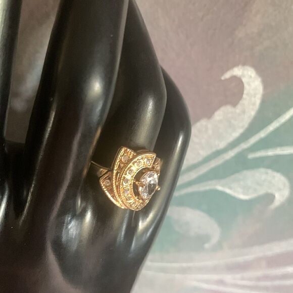 Gorgeous FJ Fallon Gold plated statement ring, Stamped - Picture 2 of 4